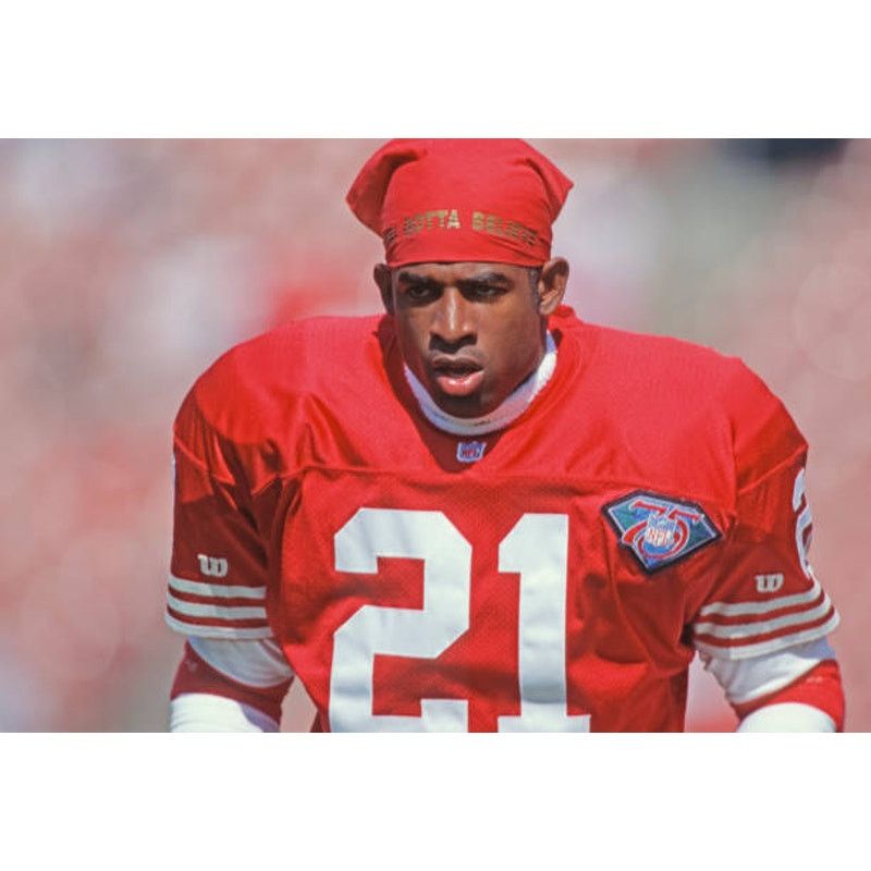 NFL × Starter SF 49ers DEION 1994 Sanders #21 APEX jersey L red NFL vtg Size US L / EU 52-54 / 3 - 3 Thumbnail