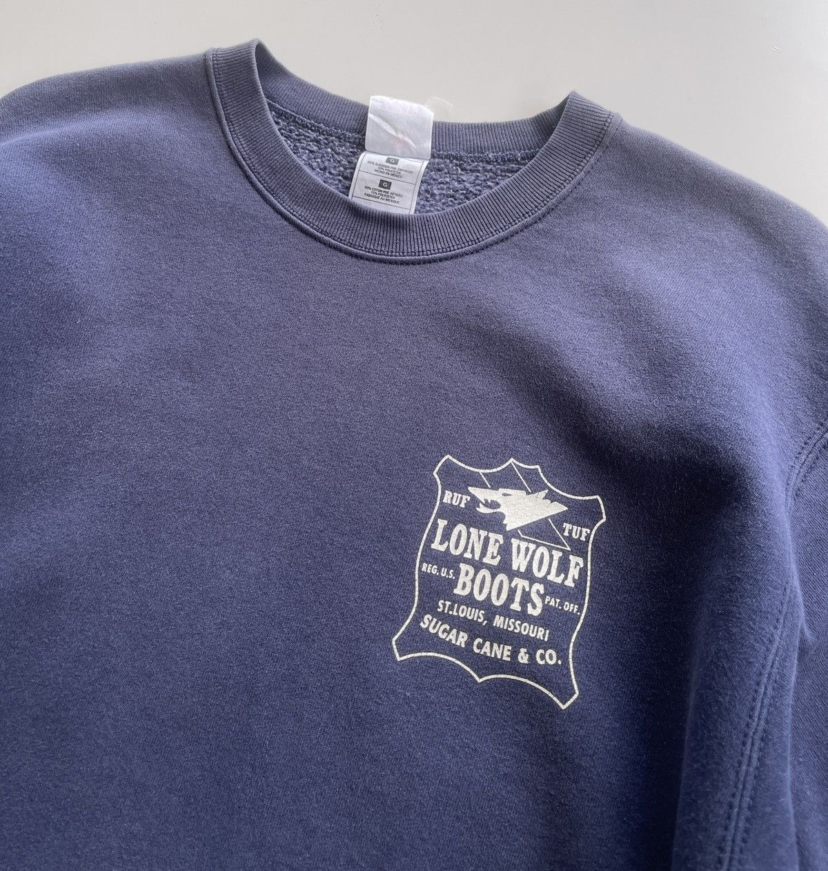 Vintage Vintage 90s Lone Wolf Sugar Cane Sunfaded Sweatshirt Size US L / EU 52-54 / 3 - 6 Thumbnail