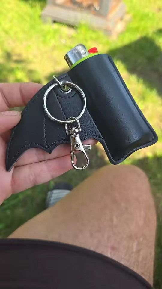 Jewelry Bat Lip Balm Holder Keychain PU Leather Wing Size ONE SIZE - 1 Thumbnail