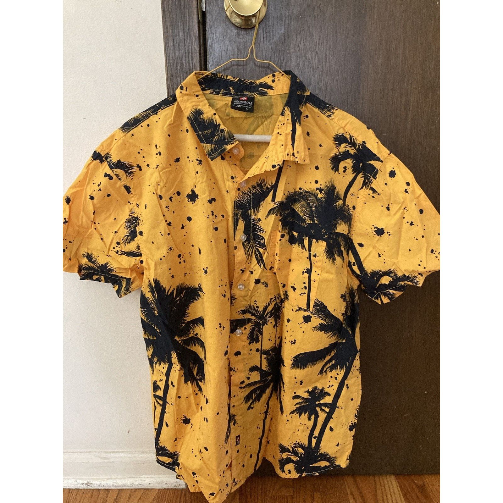Southpole Southpole Yellow Hawaiian Palm Tree Streetwear Shirt L Y2K Size US L / EU 52-54 / 3 - 1 Thumbnail