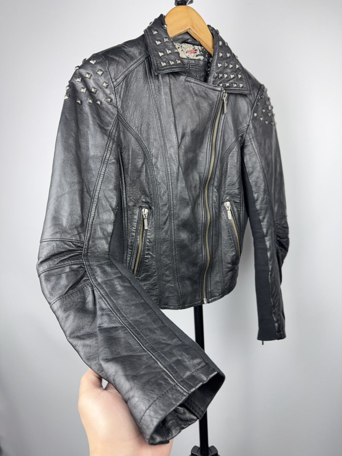 Genuine Leather Vintage Punk Rock Avant Garde Gothic Bomber Leather Jacket Size S / US 4 / IT 40 - 5 Thumbnail