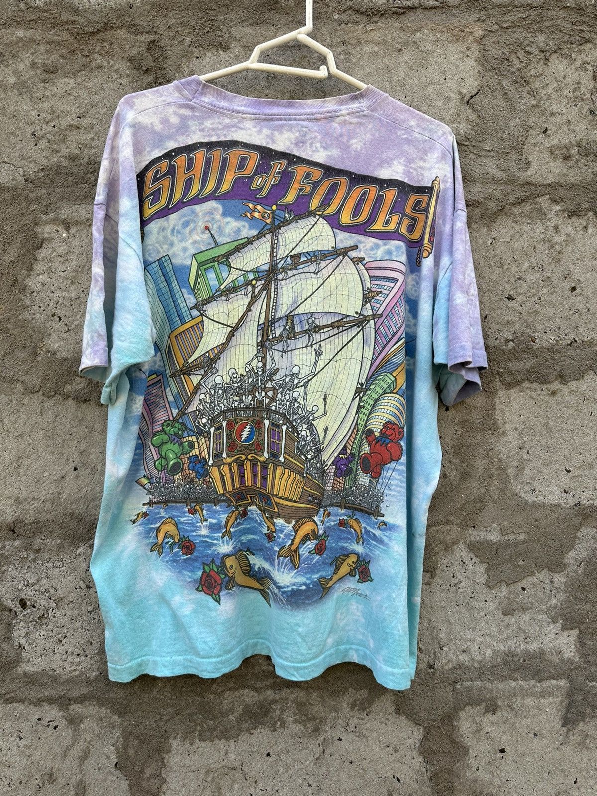 Grateful Dead × Liquid Blue × Vintage 1993 Vintage greatful dead ship of fools tie dye T-shirt Size US XL / EU 56 / 4 - 8 Thumbnail