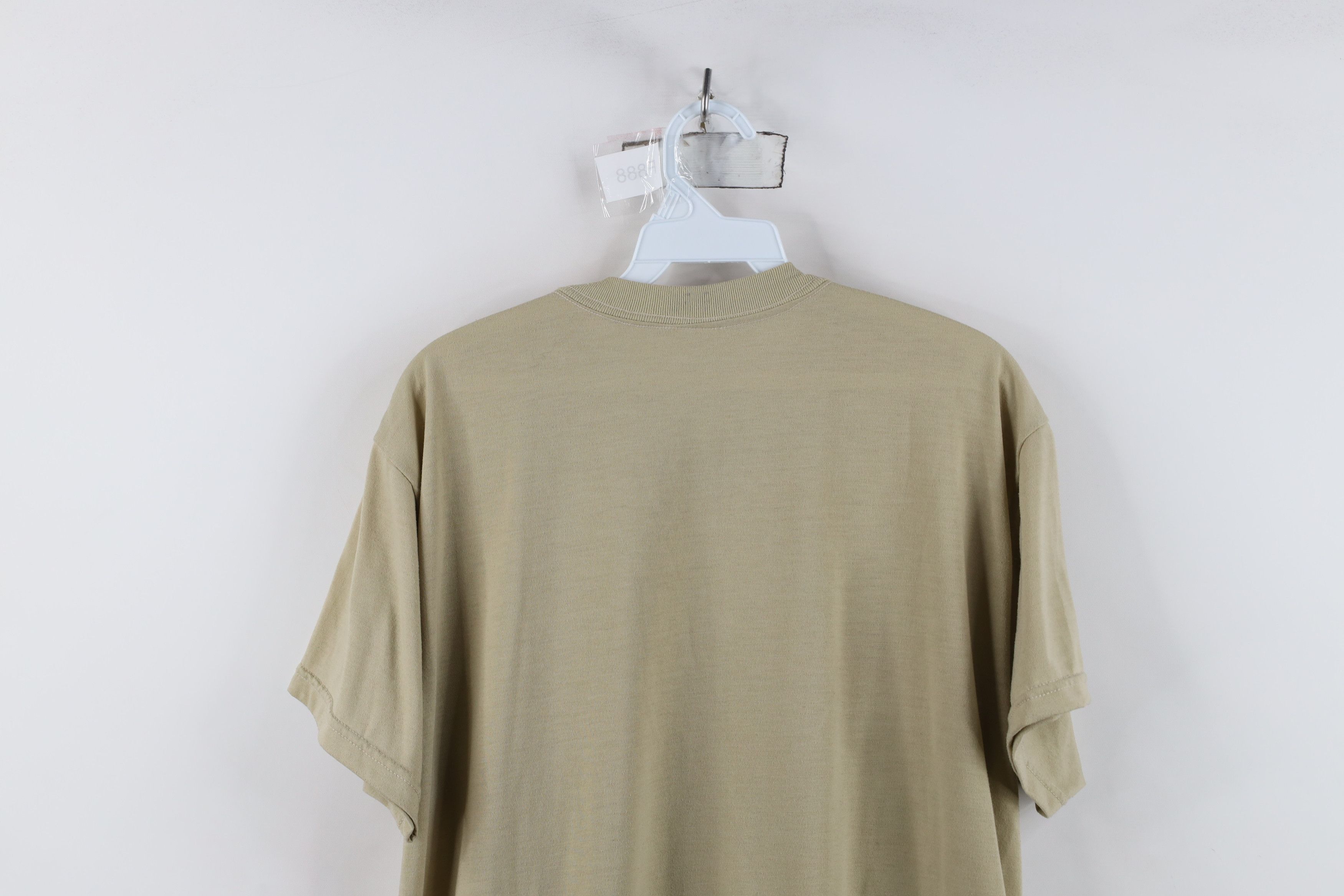 Vintage Vintage 90s Streetwear Blank Knit T-Shirt Khaki Tan USA Size US L / EU 52-54 / 3 - 10 Thumbnail