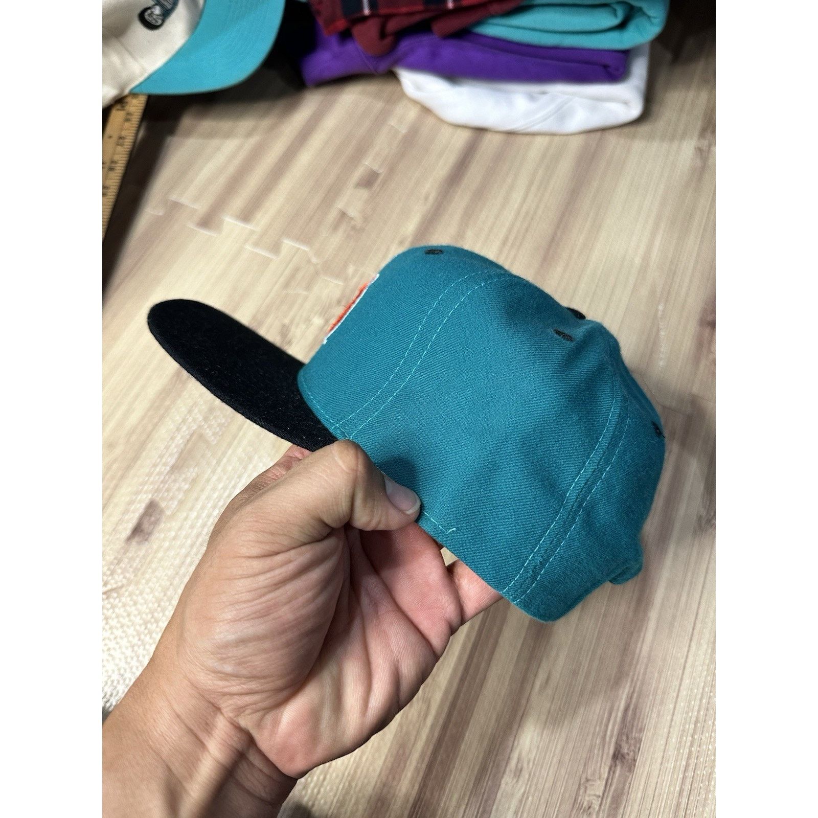New Era Vintage Miami Dolphins New Era Teal Snapback Hat Cap Size ONE SIZE - 4 Thumbnail