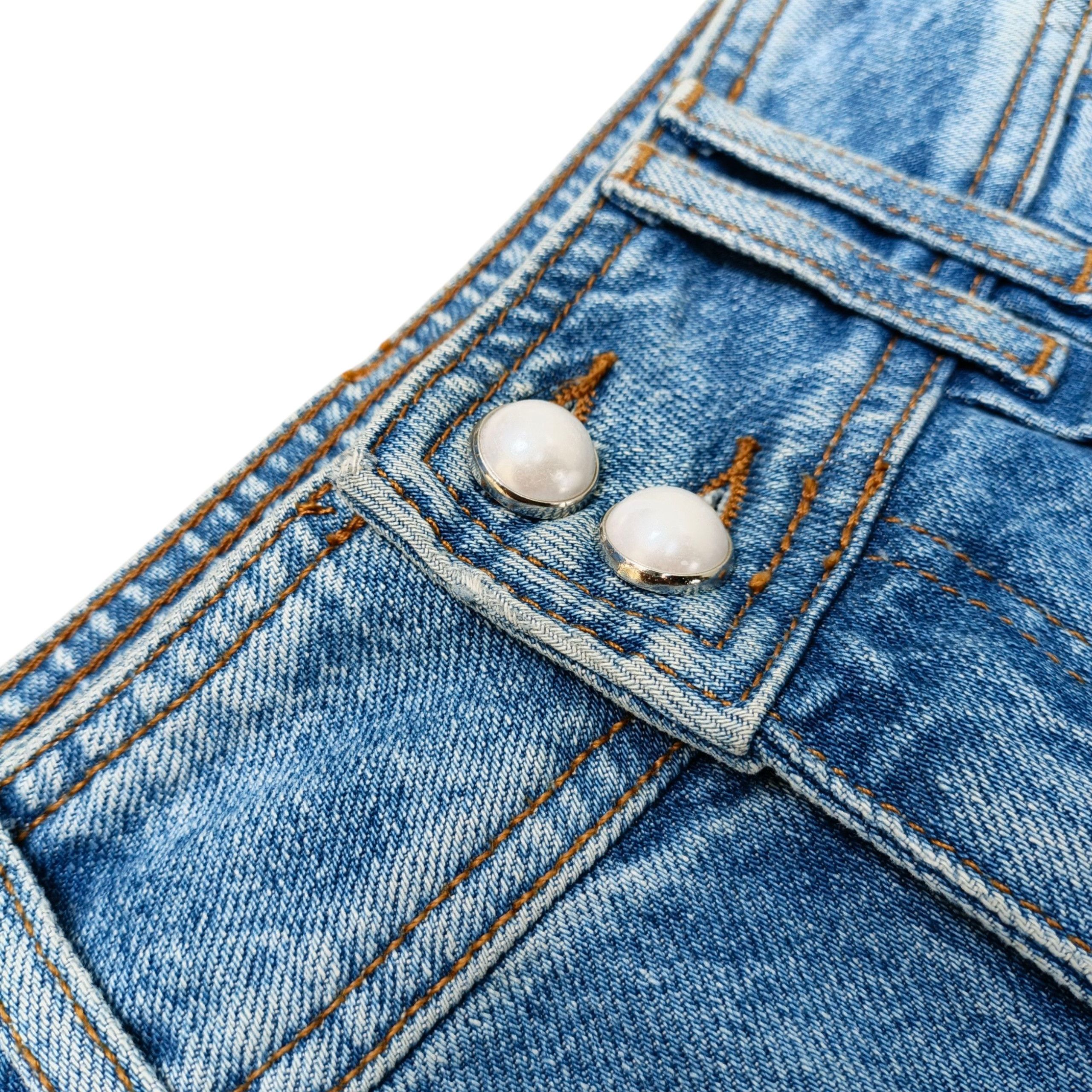 Sandro SANDRO High-Waisted Jeans With Pearl Buttons Size 34" / US 12 / IT 48 - 5 Thumbnail