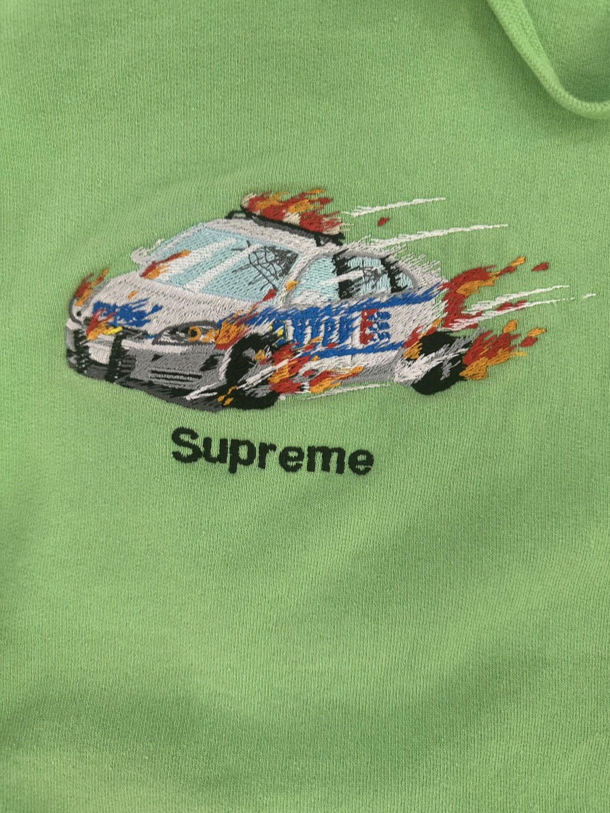Supreme Supreme Cop Car Hoodie bright green FW19 used sz M Size US M / EU 48-50 / 2 - 4 Thumbnail