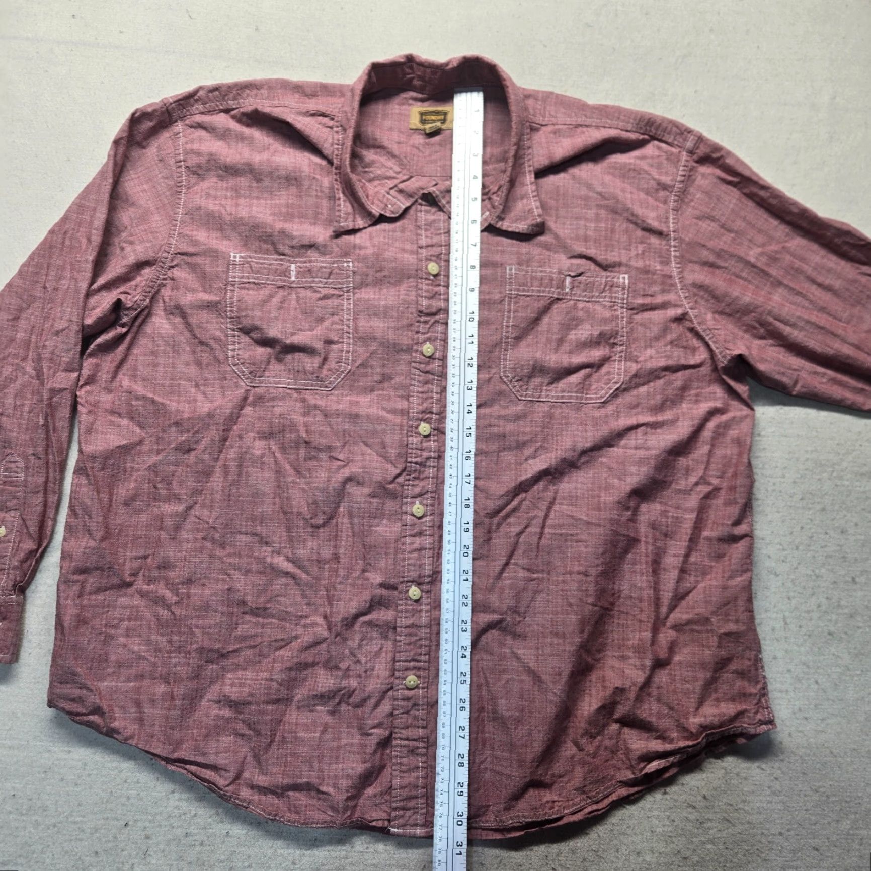 Vintage The Foundry Supply Co. Shirt Solid Red Button Up Long Sleeve Adult Men's 3XL Size US XXL / EU 58 / 5 - 6 Thumbnail