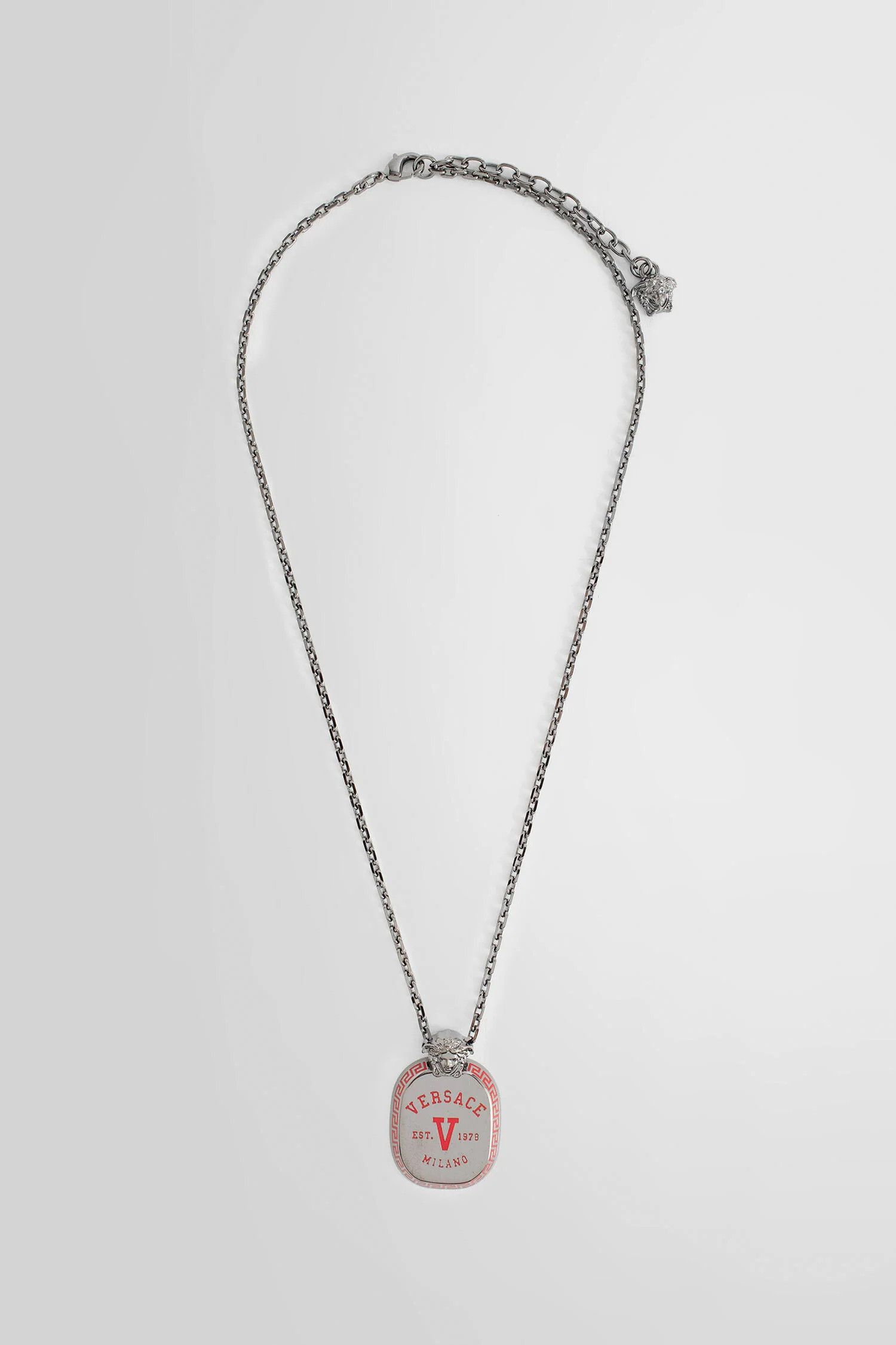 Versace VERSACE Varsity logo pendant metal chain necklace Size ONE SIZE - 2 Thumbnail