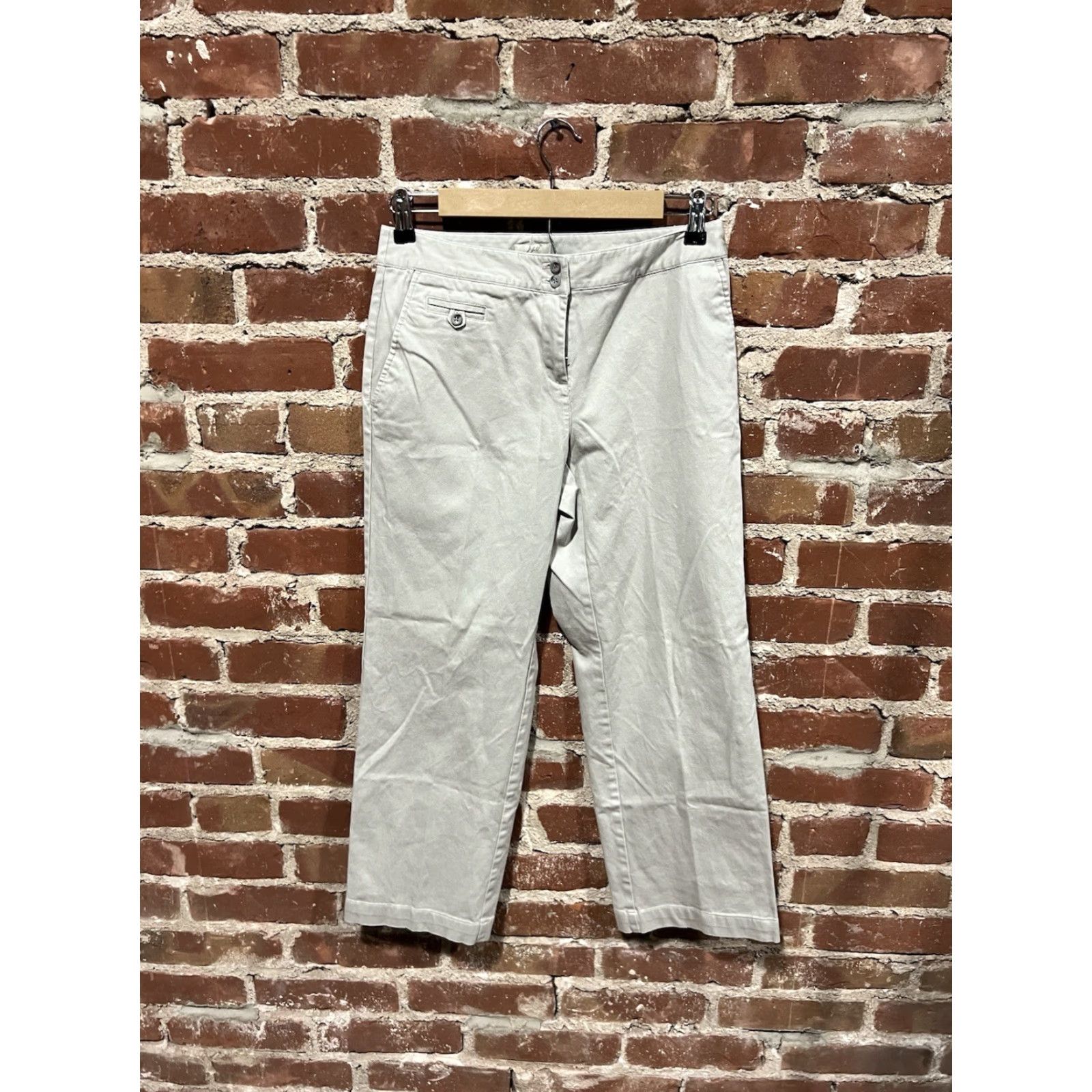 J. Jill J. Jill Womens Gray Cropped Chino Pants Petite Size 4 Stretch Fit Cropped Chino Pants Gray 4 Petite J. Jill Womens Pants Stretch Boy Short? Size 27" / US 4 / IT 40 - 2 Thumbnail