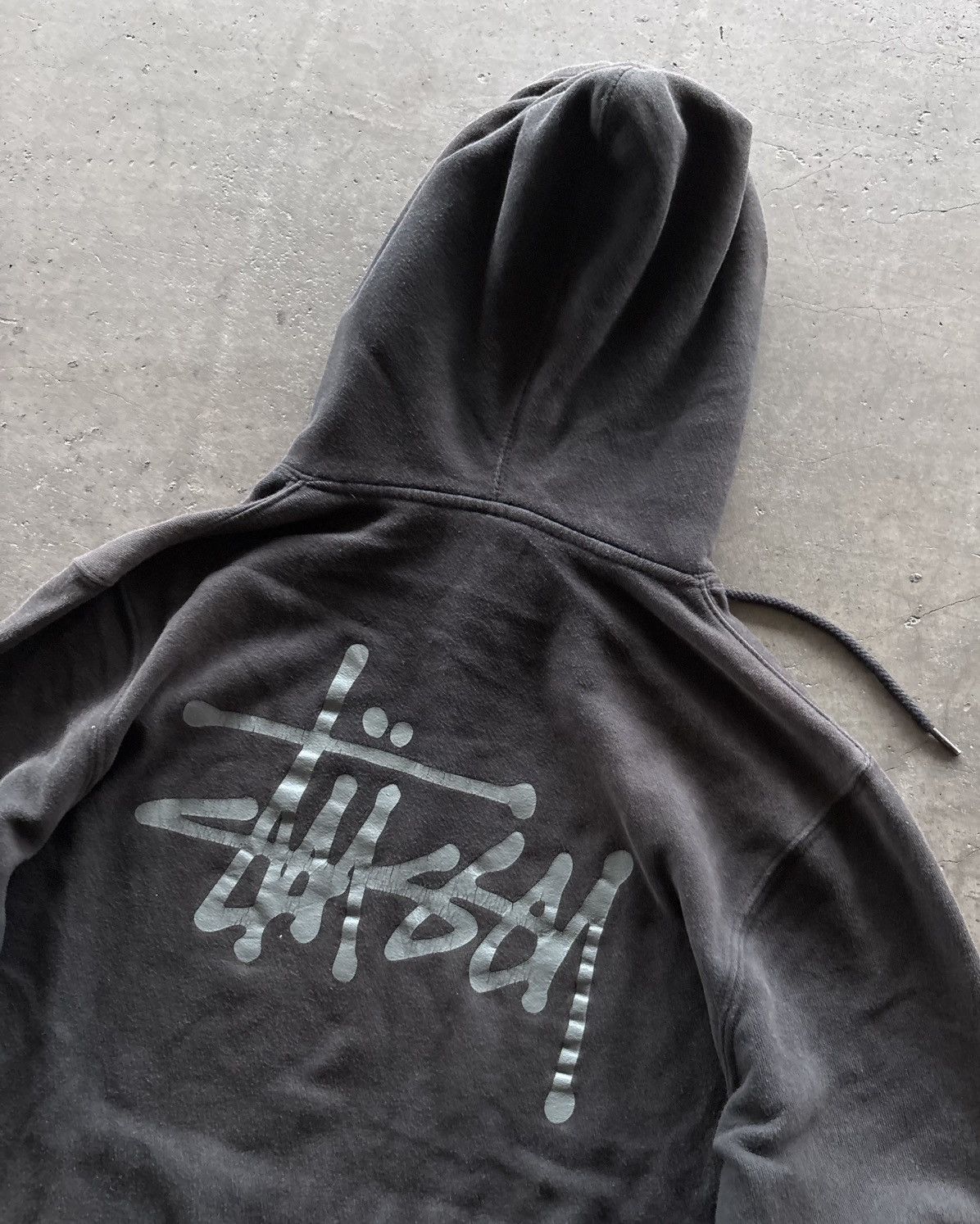 Stussy 2000s Stussy Basic Faded Black Hoodie Size US M / EU 48-50 / 2 - 6 Thumbnail