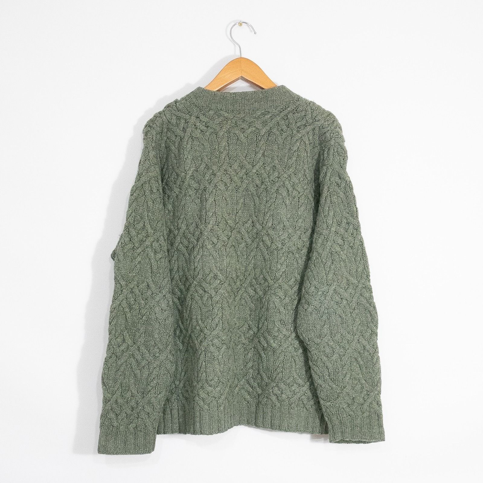 Vintage Vinatge Cable Knit Wool Sweater Mens XL - Crewneck Fisherman Size US XL / EU 56 / 4 - 5 Thumbnail
