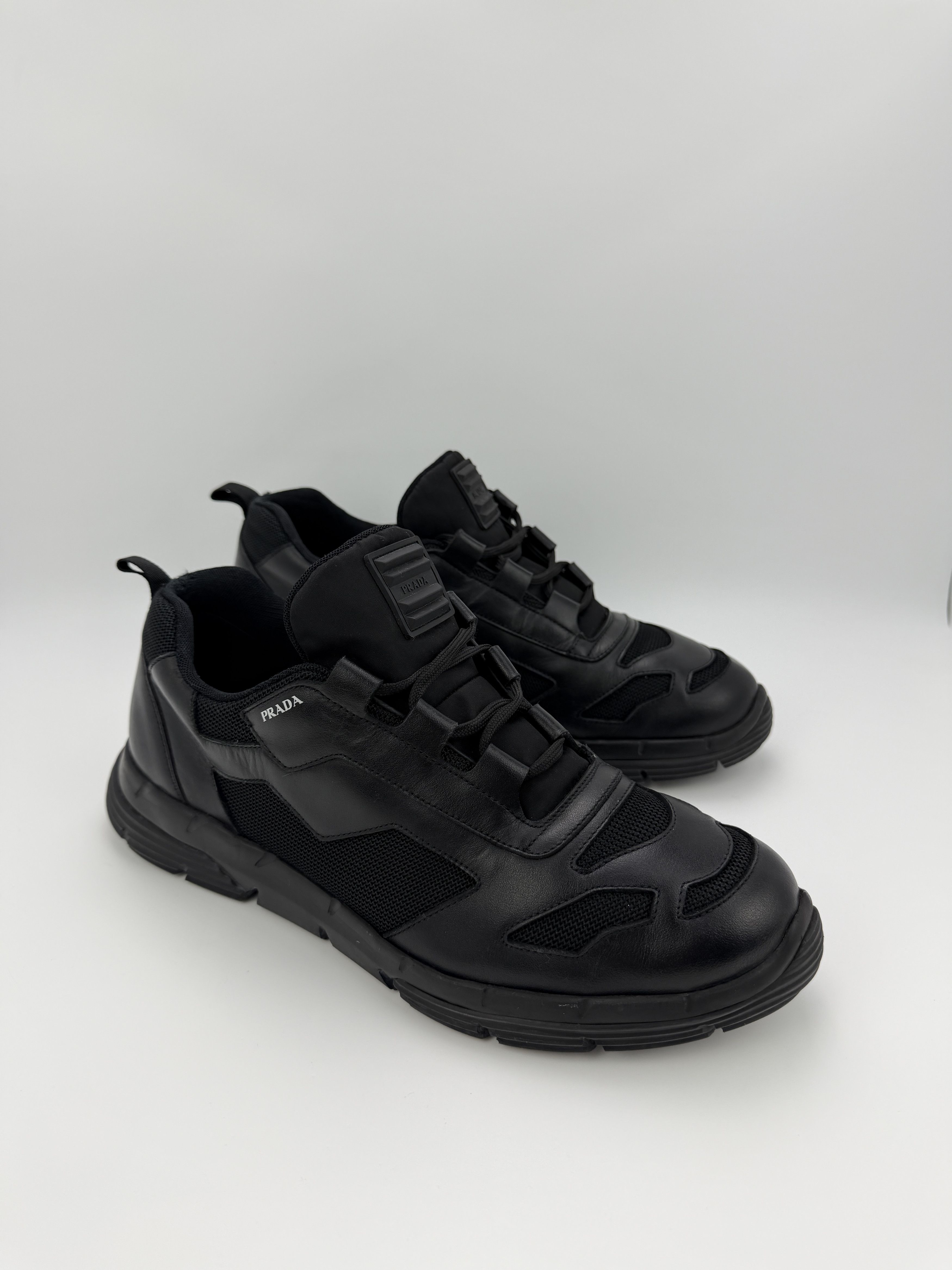 Prada Prada Geometric Pattern Chunky Leather Sneakers Size US 12 / EU 45 - 2 Thumbnail