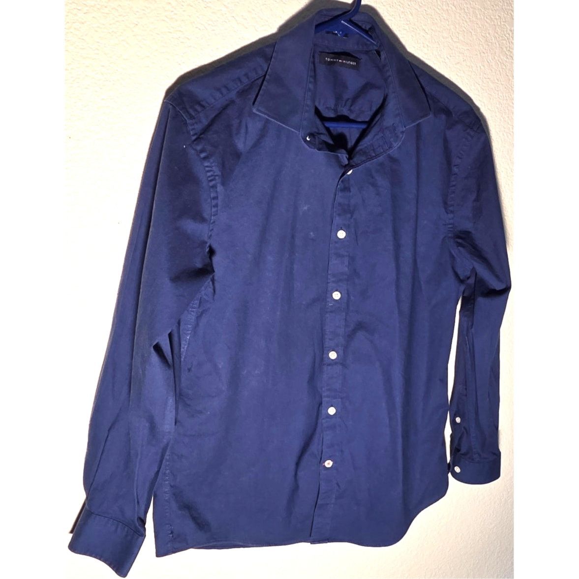 Tommy Hilfiger Stylish Blue Tommy Hilfiger Men's Button-Up Shirt, 16 32/33 Size US L / EU 52-54 / 3 - 2 Thumbnail