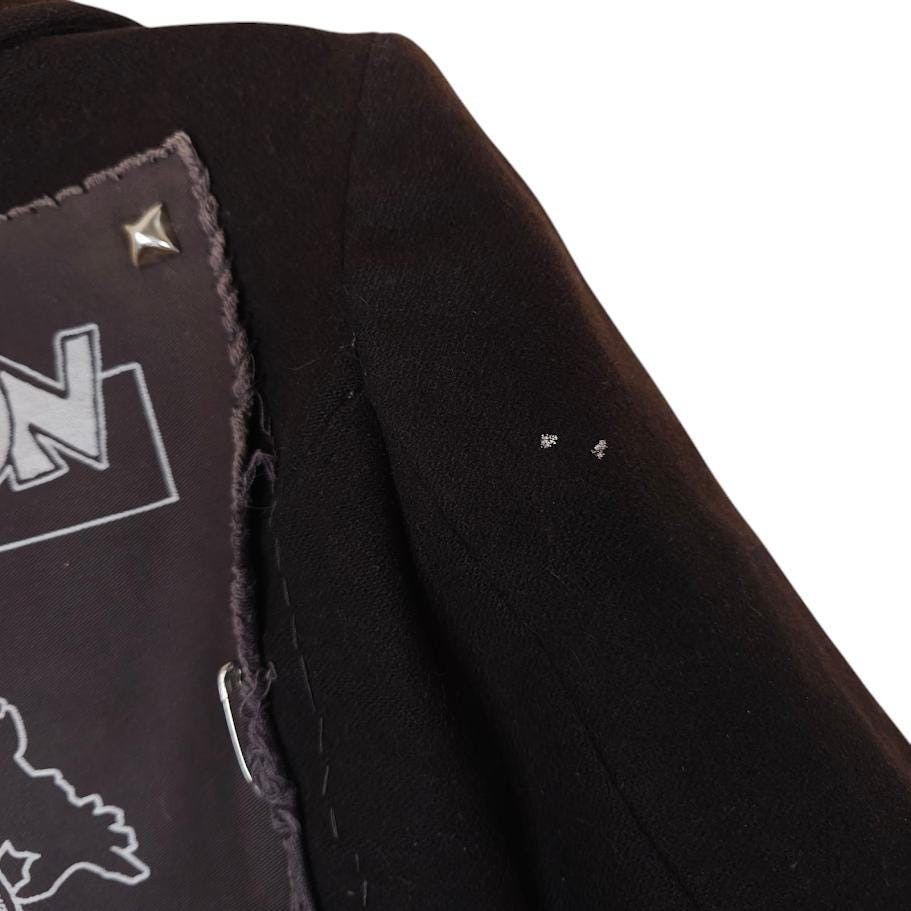 Vintage Vintage Punk Wool Coat Womens Size Small Black Y2K Operation Size S / US 4 / IT 40 - 5 Thumbnail