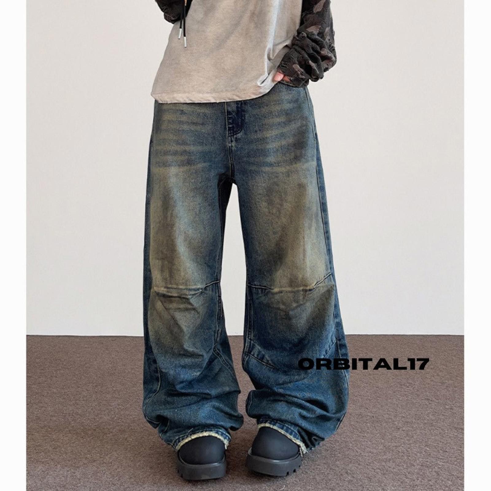 Vintage Washed Distressed Denim Jeans, Flare Jeans Size US 32 / EU 48 - 3 Thumbnail