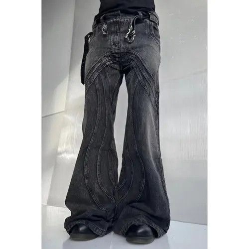 VIBE Vintage Street Heavyweight Wave Ripple Washed Micro Jeans Size US 32 / EU 48 - 1 Preview