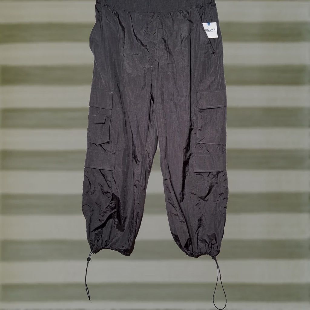 Vintage VINTAGE Arizona Jeans Parachute Pants Women XL Dark Gray Nylon Baggy Wide Leg NEW Size 40" / US 18 - 1 Thumbnail