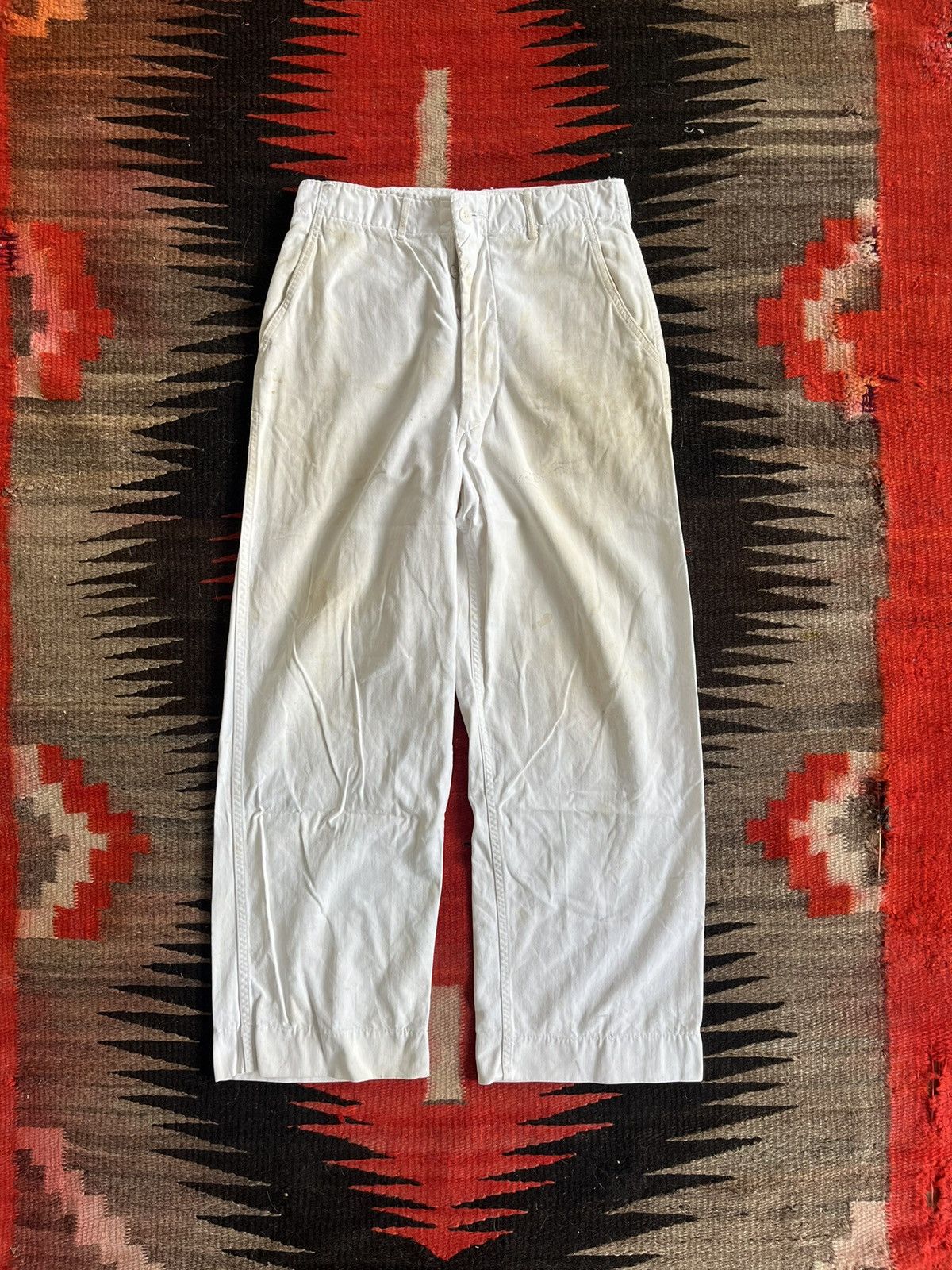 image of Made In USA x Military Vintage Us Navy Chino Cut Sailor Pants in White, Men's (Size 29)