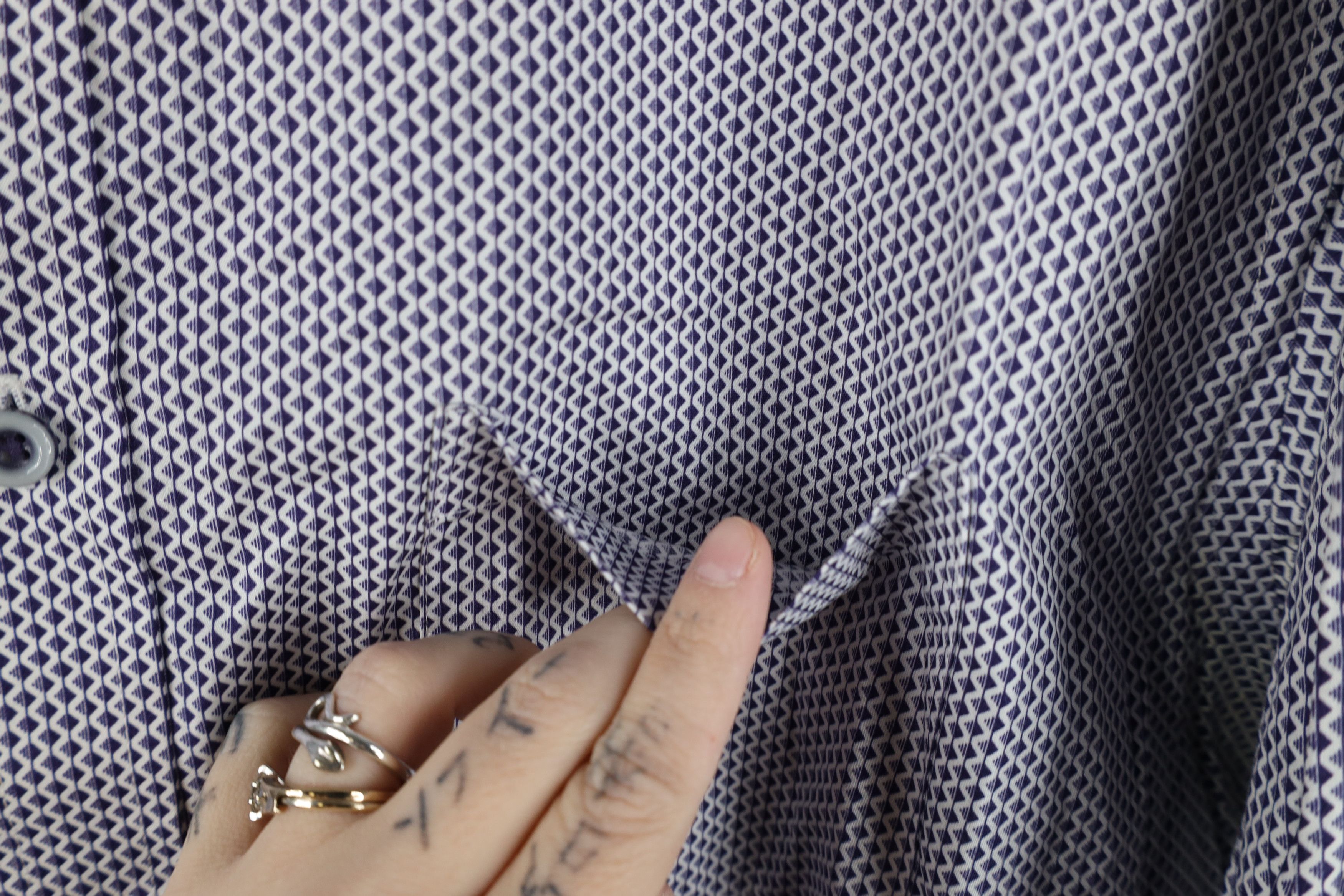Johnston & Murphy Johnston & Murphy Geometric Collared Button Shirt Cotton Size US XL / EU 56 / 4 - 11 Thumbnail