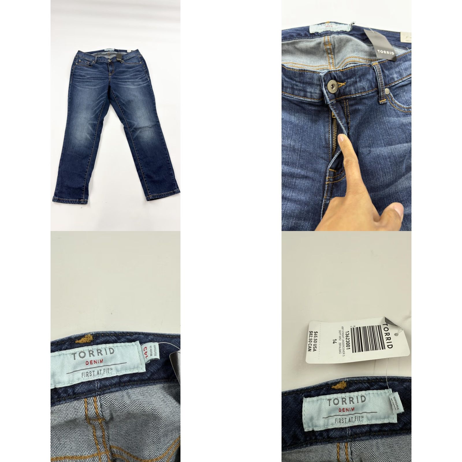 H&M VINTAGE H&M Jeans Womens 18 Blue Straight High Waist Denim Stretch 99% Cotton Size 40" / US 18 - 8 Thumbnail