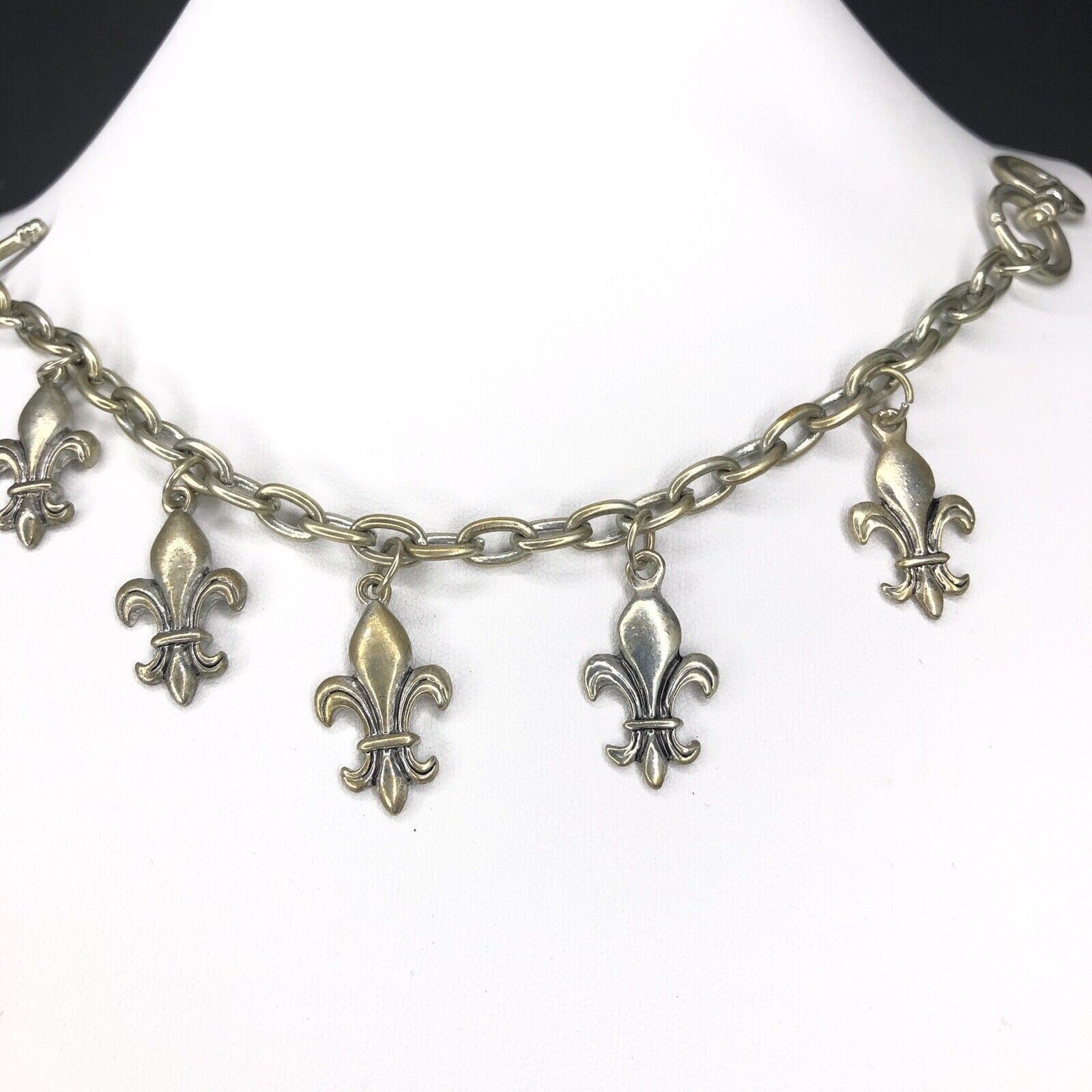 Other Fleur De Lis Charms Chain Bracelet O Ring Toggle OT Closure Size ONE SIZE - 2 Thumbnail