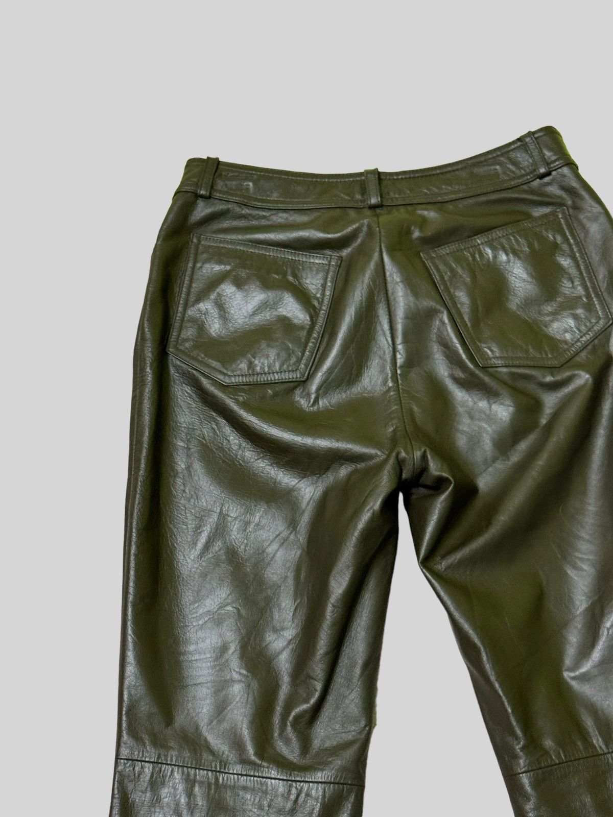 Japanese Brand × Vintage Japan Fashion Jpg Style PVC Leather Dark Green Pants Size US 26 / EU 42 - 9 Thumbnail