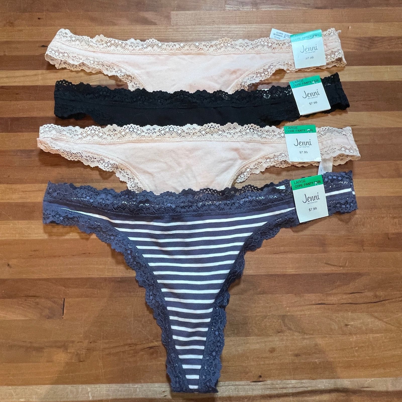 Other Jenni Women's Lace-Trim Thong set of 4 Size ONE SIZE - 1 Thumbnail