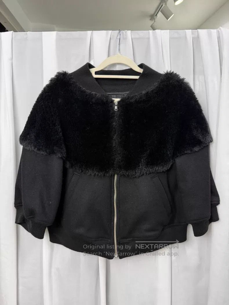 Noir Kei Ninomiya NOIR KEI NINOMIYA fur collar jacket short style| Size S / US 4 / IT 40 - 1 Thumbnail