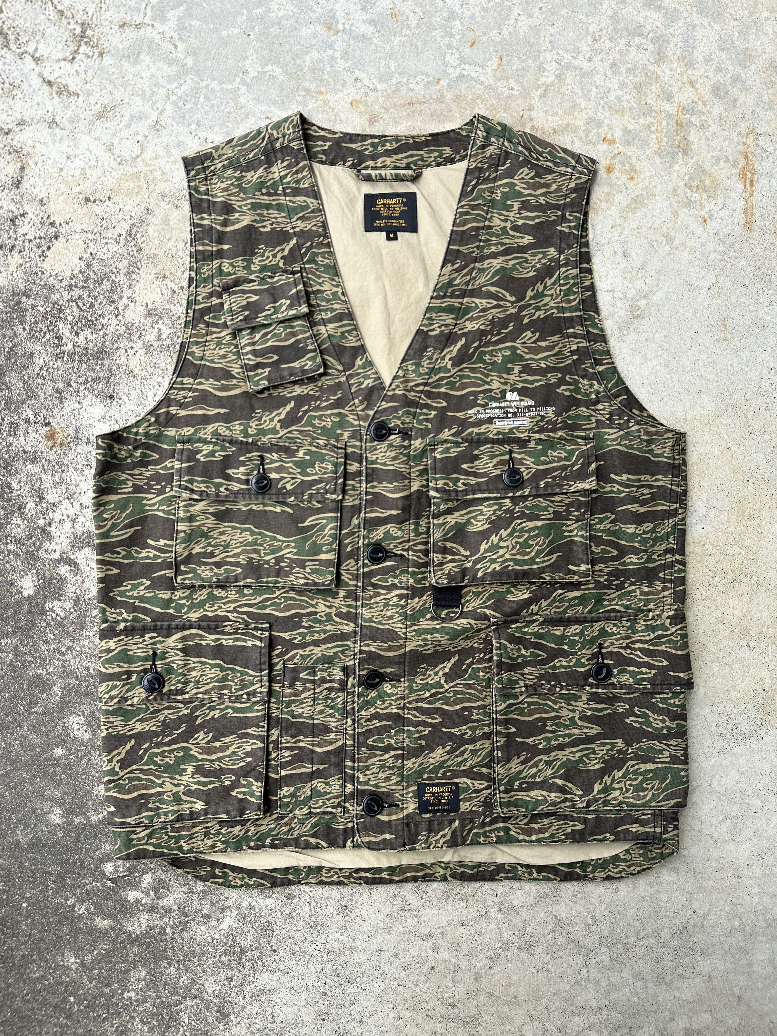 Carhartt Wip Carhartt WIP Tiger Camo Utility Army Cargo Military War Vest Size US L / EU 52-54 / 3 - 1 Thumbnail