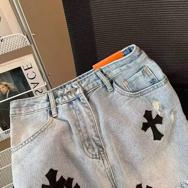 Japanese Brand × Vintage Men's wide, worn denim shorts Size US 34 / EU 50 - 4 Thumbnail