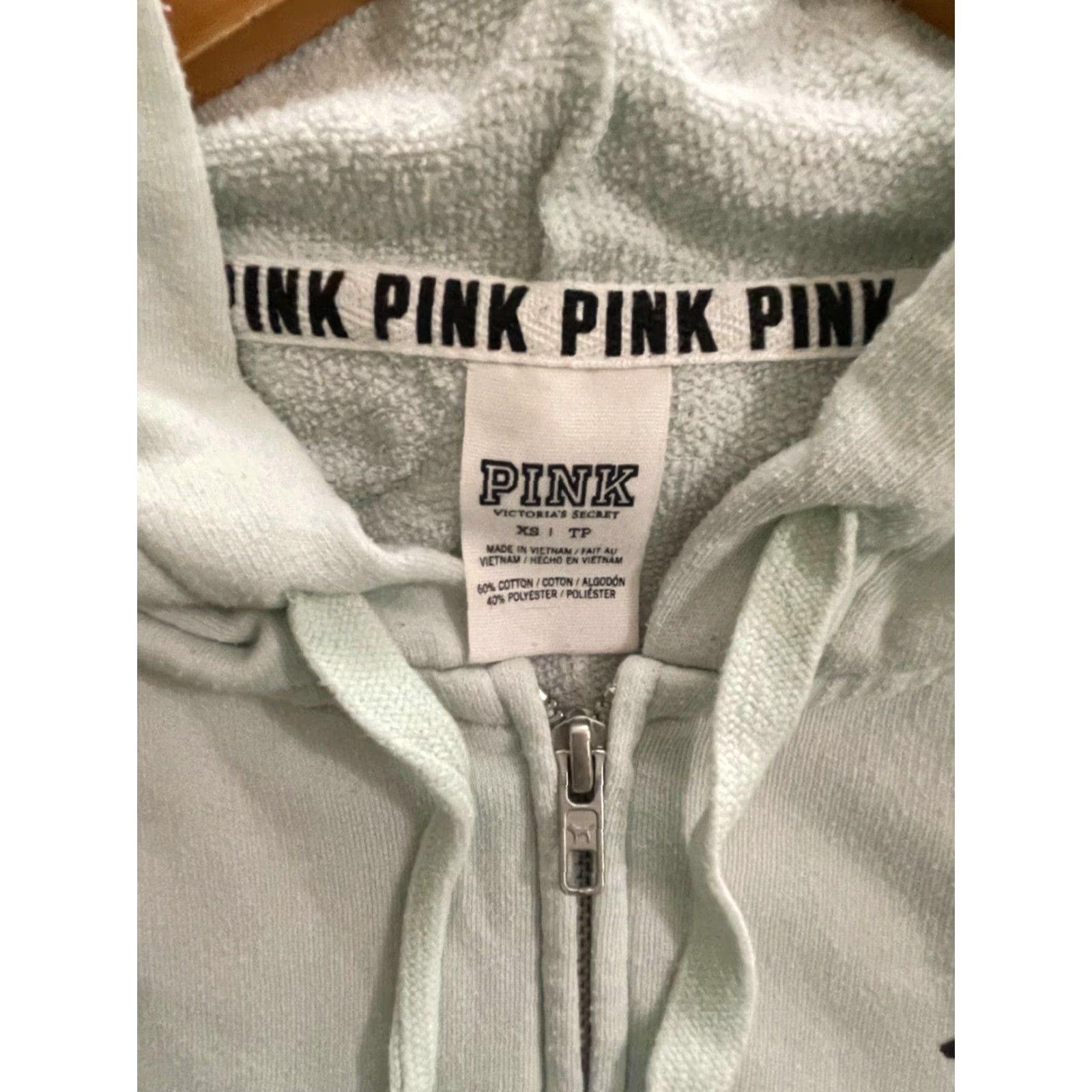 Victoria's Secret Victoria's Secret PINK Women's FullZip Pullover Hoodie XSmall- Green Size XS / US 0-2 / IT 36-38 - 4 Thumbnail