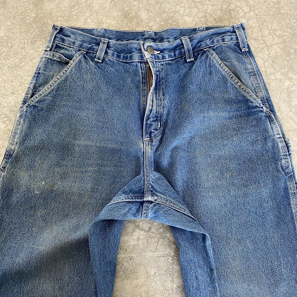 Carhartt × Vintage VTG Carhartt Medium Washed Blue Carpenter Denim Jeans Size US 32 / EU 48 - 12 Thumbnail
