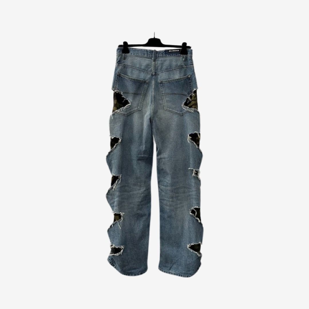 Balenciaga *RARE* Balenciaga AW21 Afterworld Slashed Camo Denim Size US 32 / EU 48 - 3 Thumbnail
