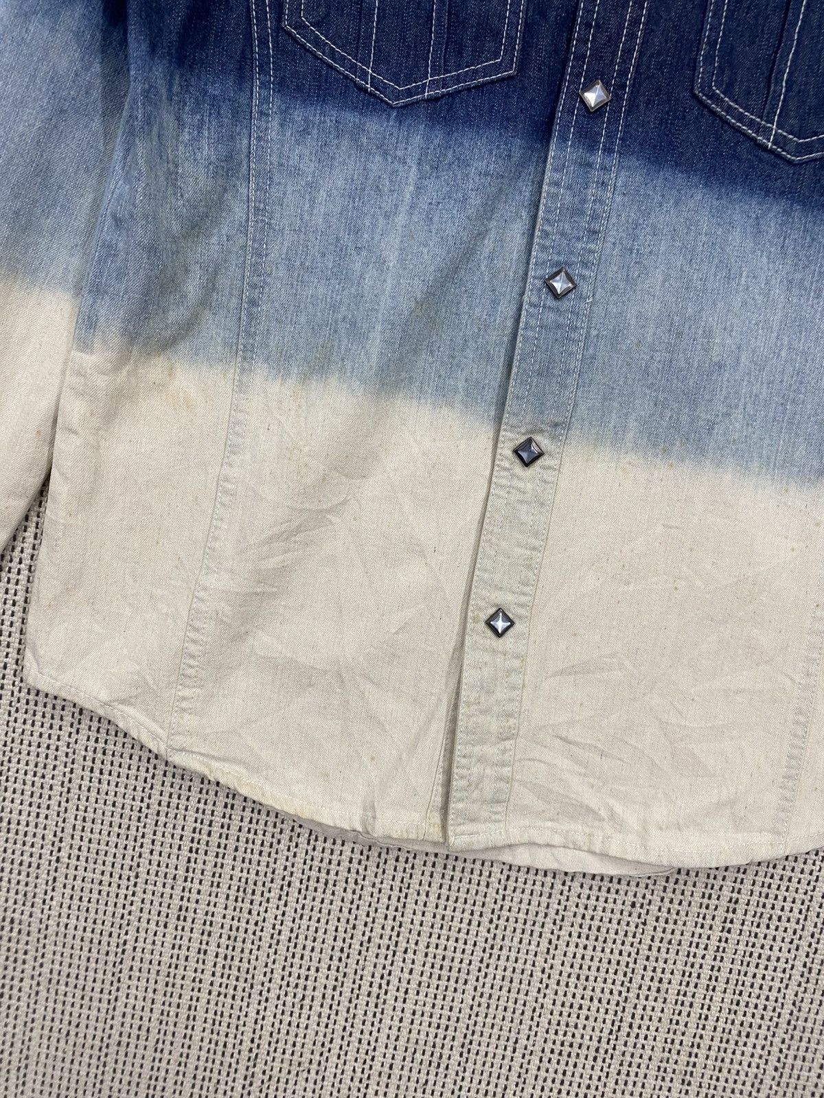 Designer × In The Attic × Japanese Brand INC Denim Western Shirt Blue Ombre 2 Pocket Button Up Size US M / EU 48-50 / 2 - 3 Thumbnail