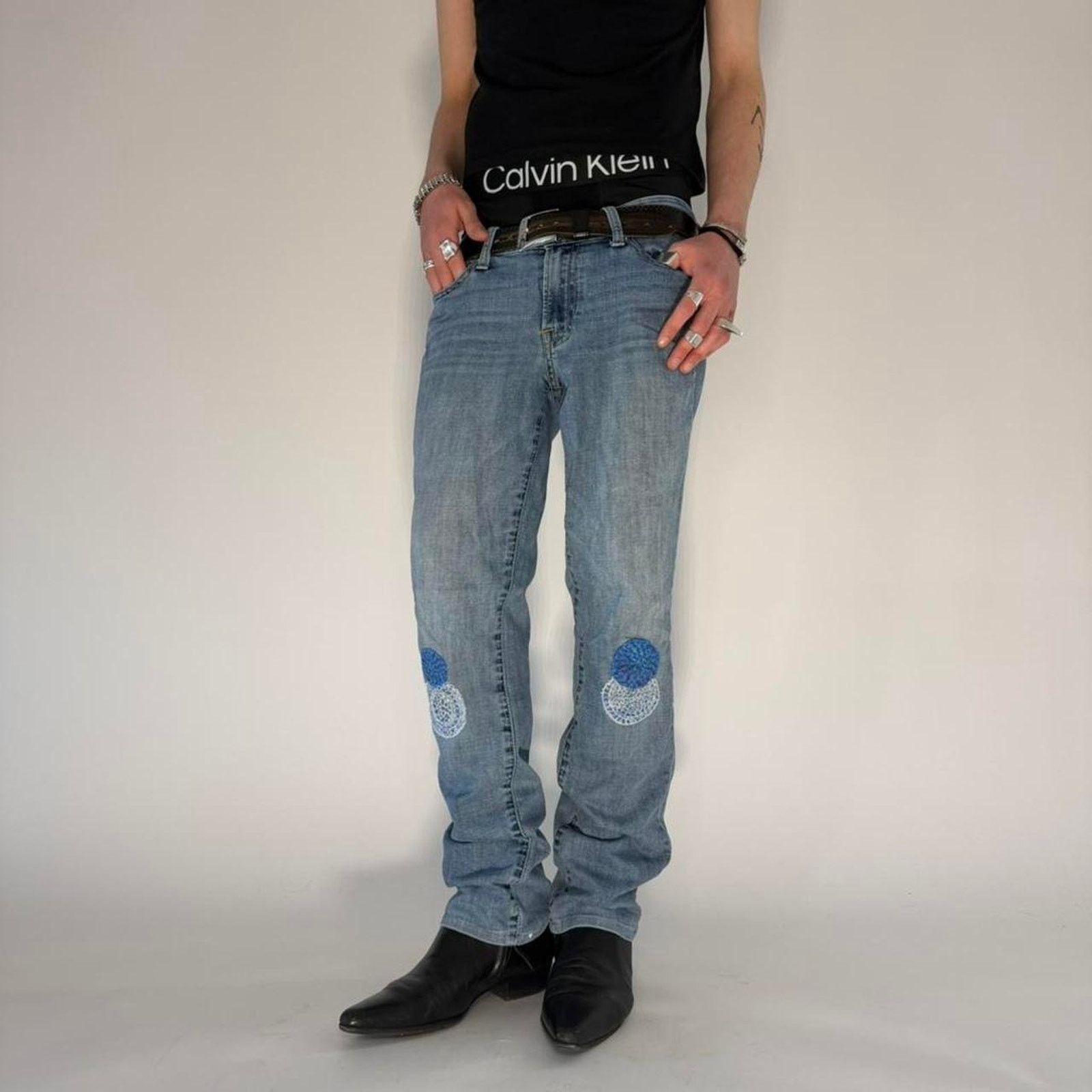Vintage y2k low rise bootcut patchwork lucky brand jeans