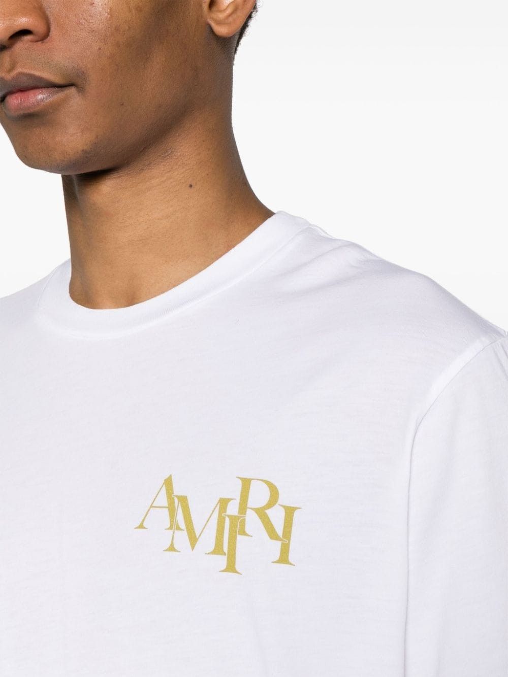 Amiri oc11z0225 Champagne Short Sleeve T-Shirt in White Size US XL / EU 56 / 4 - 6 Thumbnail