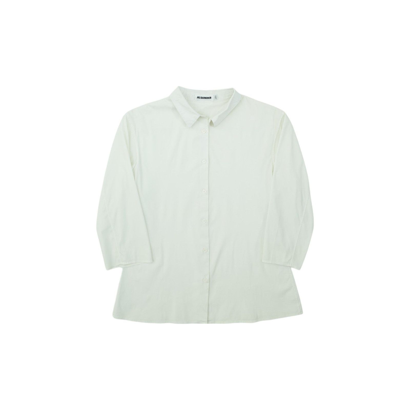 Jil Sander White 3/4th Sleeve Shirt Size S / US 4 / IT 40 - 1 Thumbnail