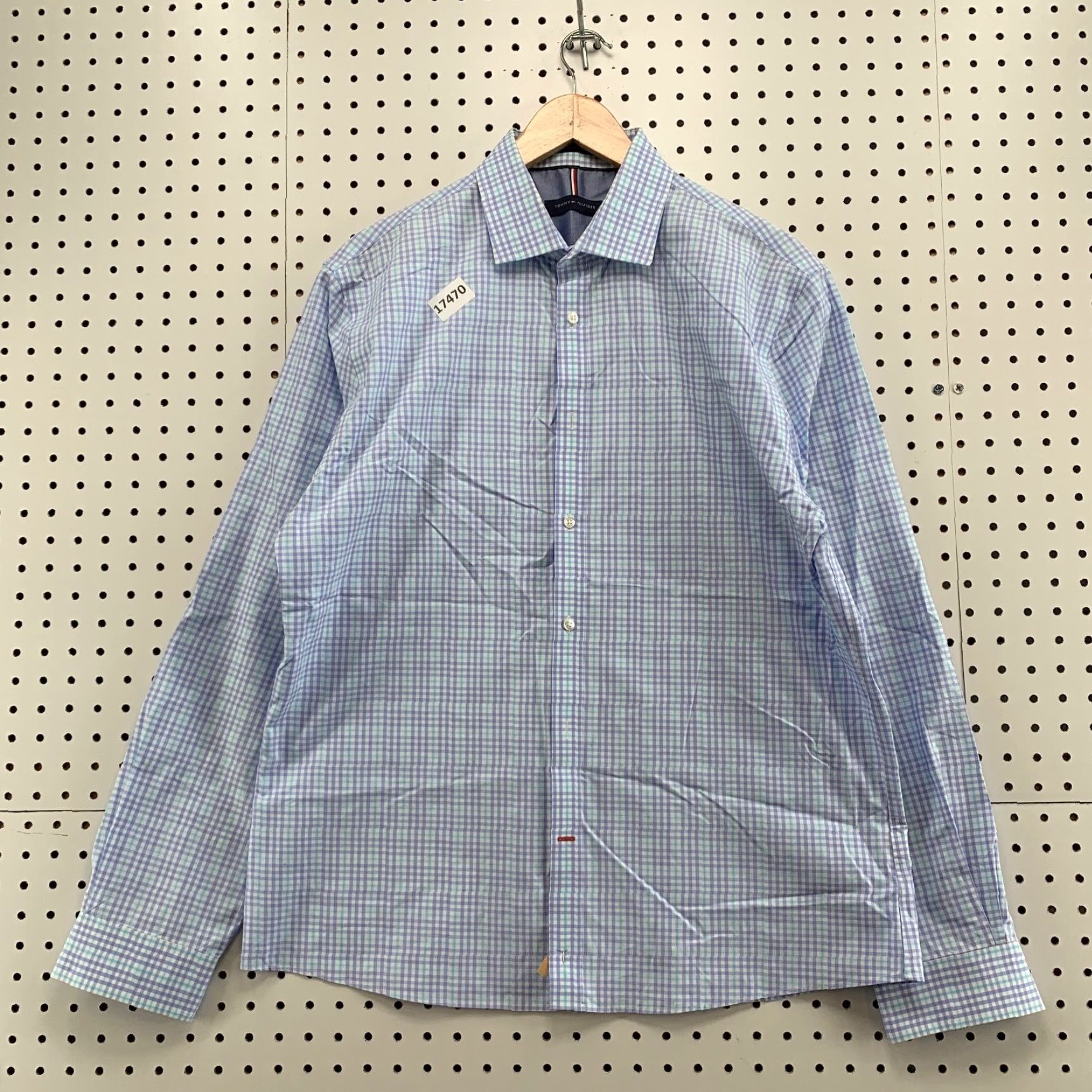 Tommy Hilfiger Tommy Hilfiger Button Shirt Long Sleeve Mens Size 16.5 34/35 White Purple Check Size US XL / EU 56 / 4 - 2 Thumbnail
