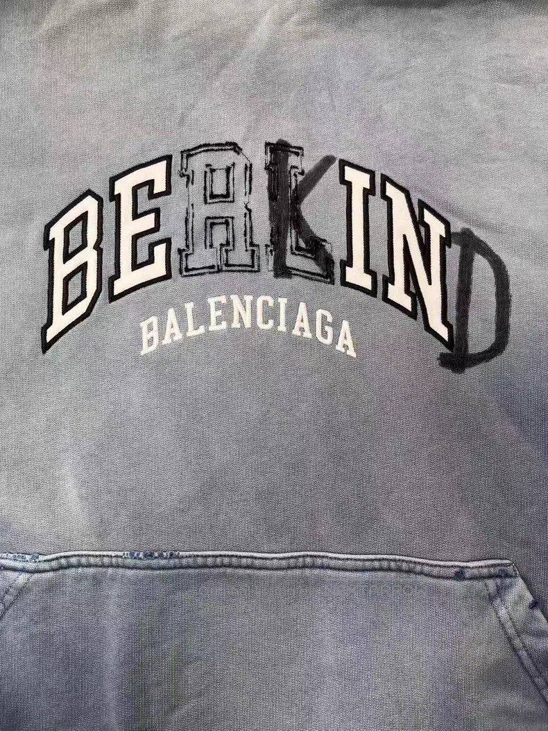 Balenciaga Balenciaga Logo Gradient Washed Distressed Hooded Sweatshi Size US S / EU 44-46 / 1 - 3 Thumbnail