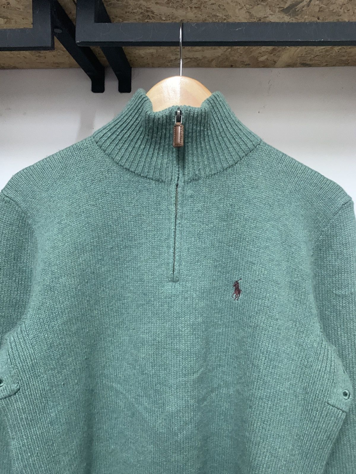 Polo Ralph Lauren × Ralph Lauren Polo Ralph Lauren 100% Lambs Wool Quarter Zip Knit Sweater Size US M / EU 48-50 / 2 - 4 Thumbnail