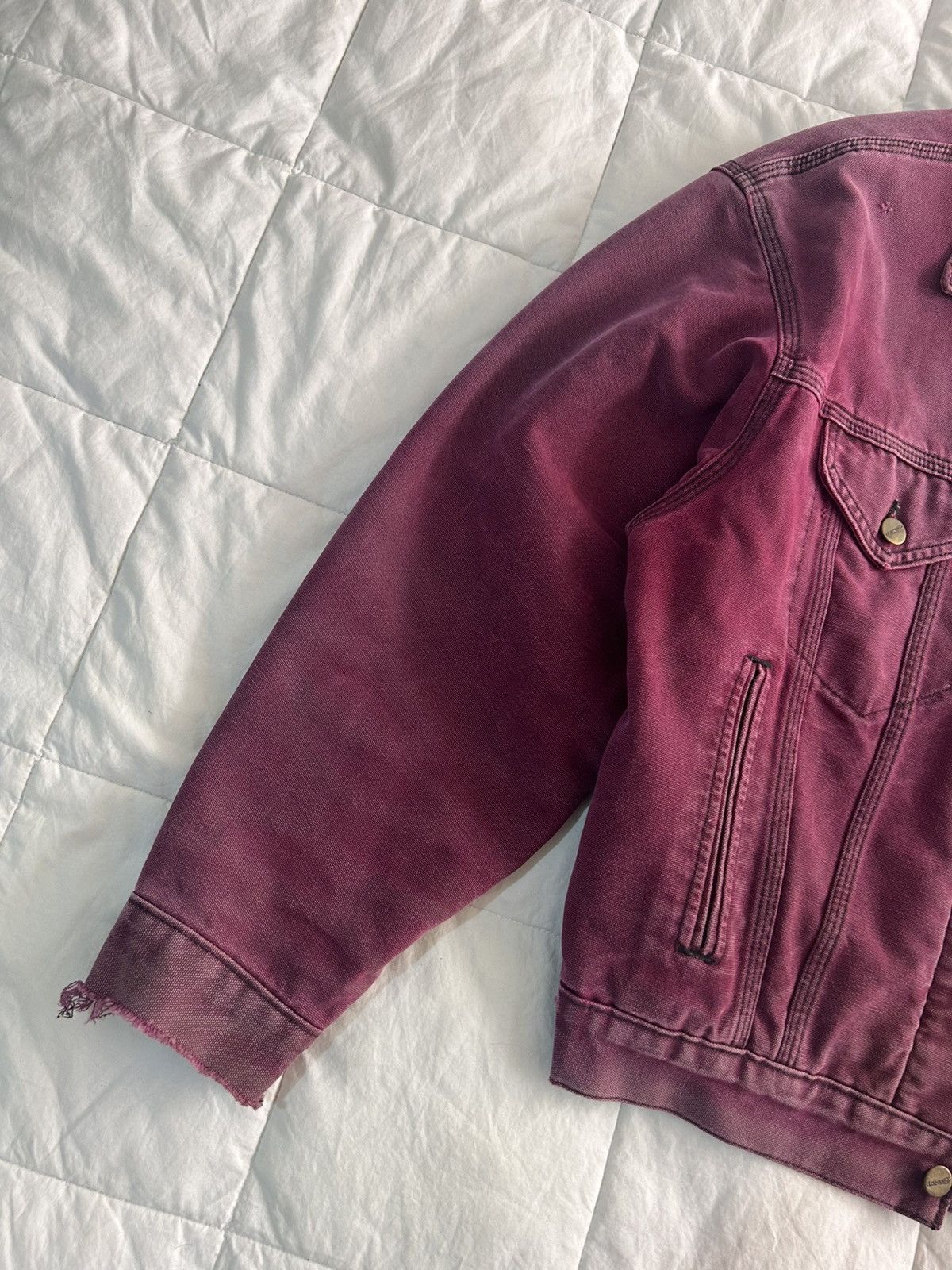 Carhartt Very rare Trucker Jacket JB181 Ruby VTG Carhartt 90s Size US M / EU 48-50 / 2 - 2 Thumbnail