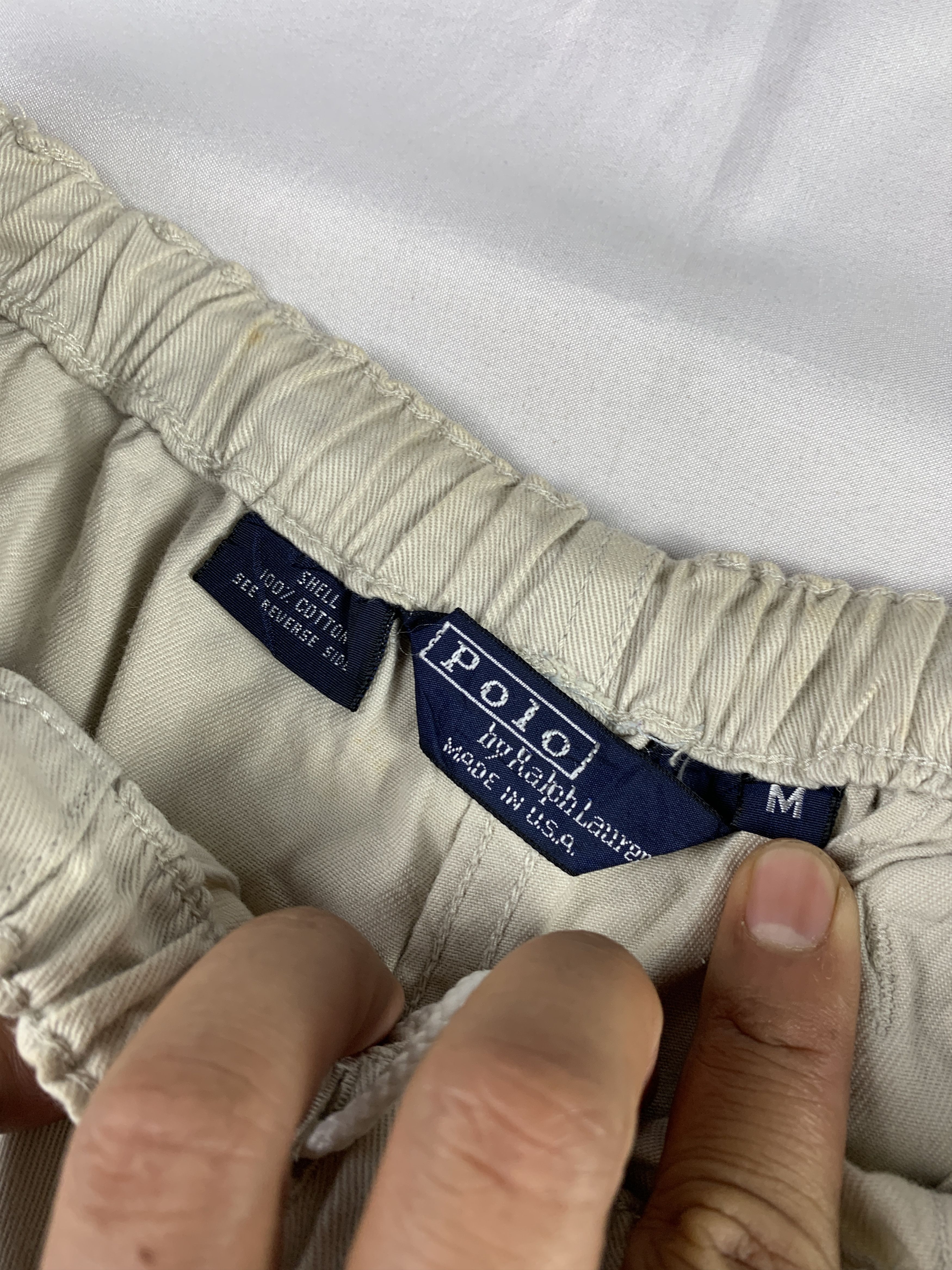 Polo Ralph Lauren 1990s Polo by Ralph Lauren Beige Pony Shorts (Fit L) Size US 34 / EU 50 - 3 Thumbnail