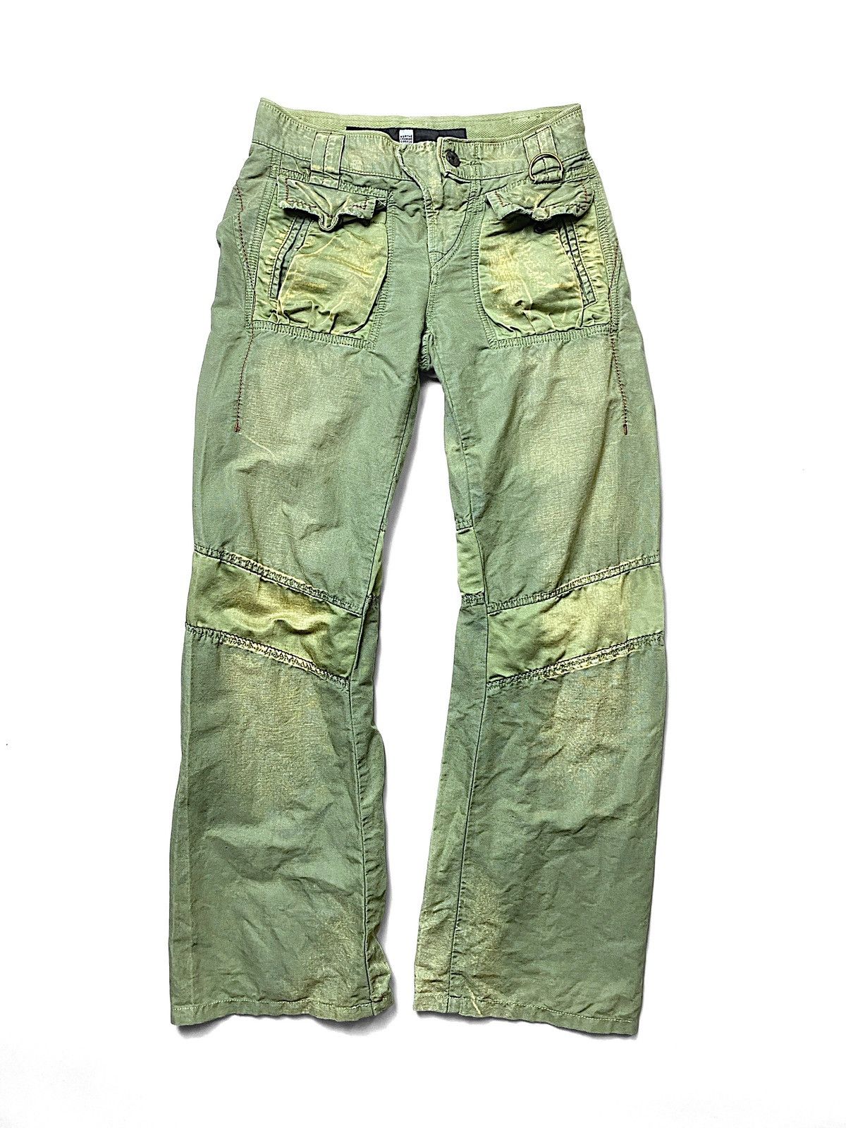 Rare! Marithe Francois Girbaud Washed Flare Cargo