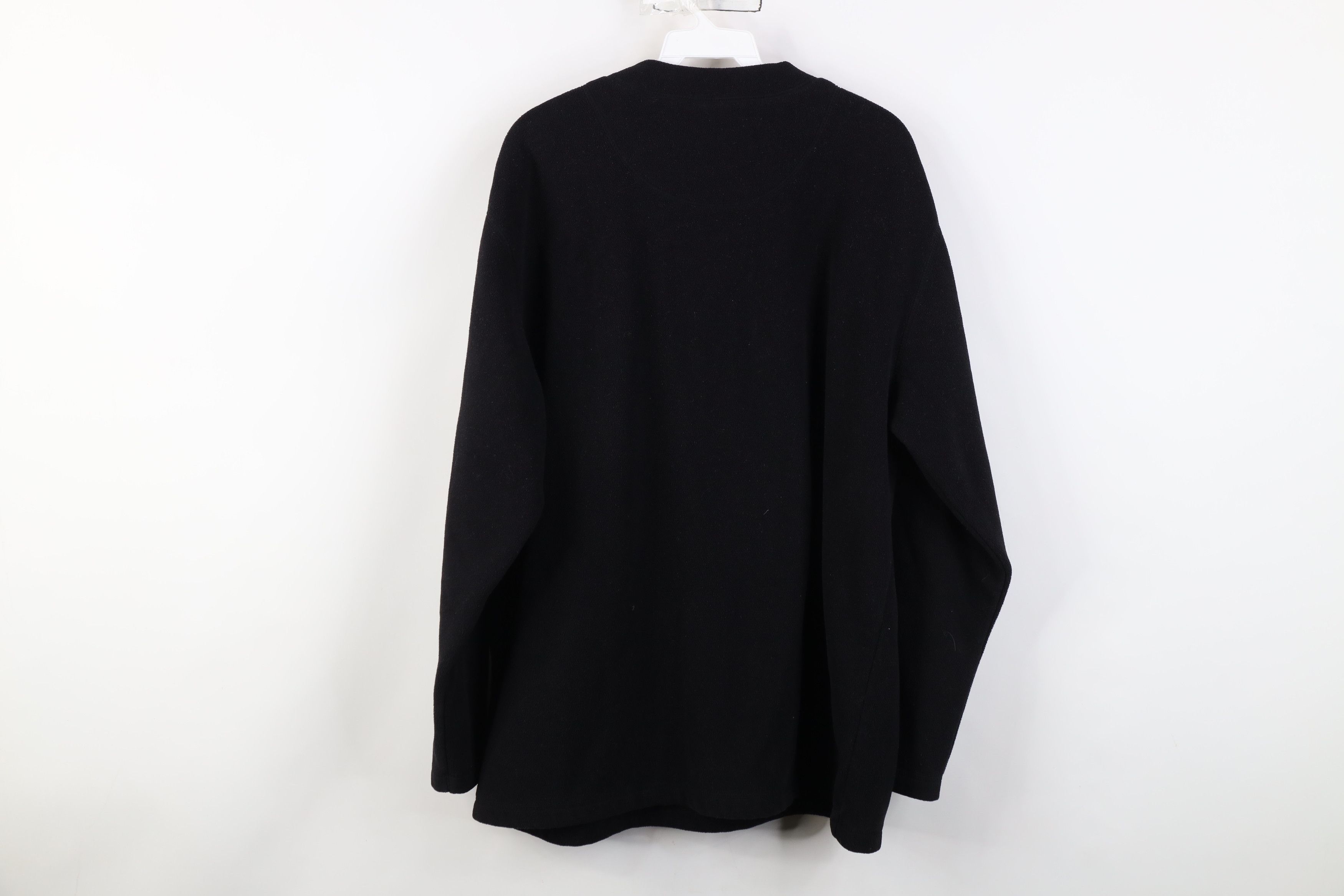 Vintage Vintage 90s Streetwear Blank Fleece Henley Sweater Black Size US M / EU 48-50 / 2 - 9 Thumbnail