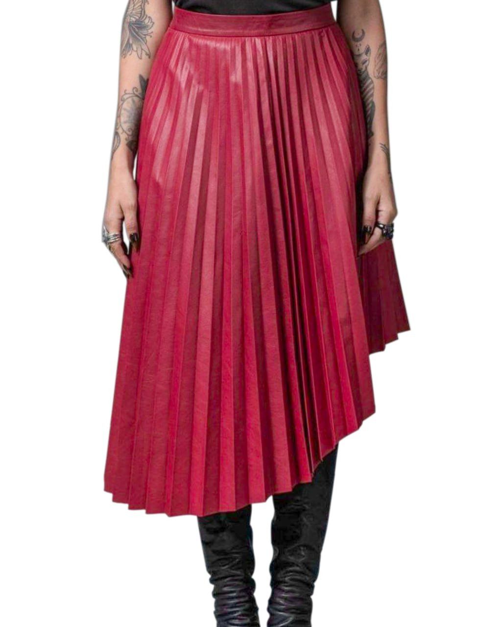 ISAAC SELLAM / Leather Pleated Skirt