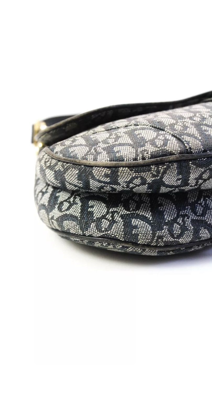 Dior Christian Dior Vintage Oblique Canvas Saddle Bag - Navy Size ONE SIZE - 9 Thumbnail