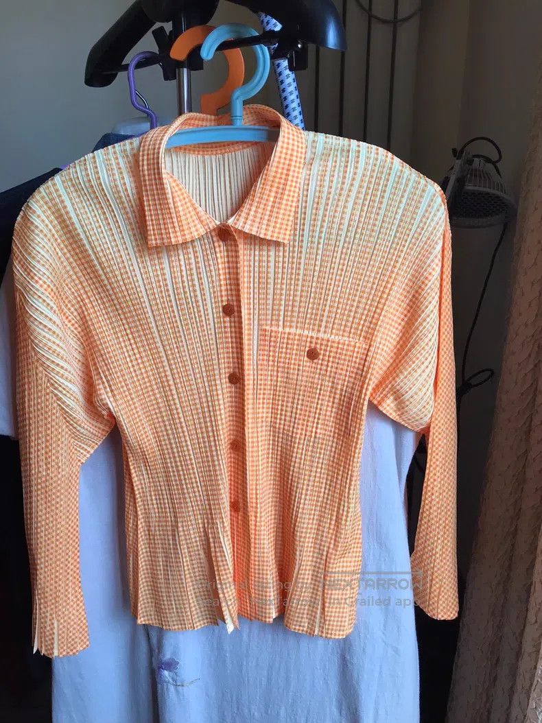 Issey Miyake Issey Miyake Gradient Dark Pattern Yellow Plaid Long Sleev Size L / US 10 / IT 46 - 1 Thumbnail