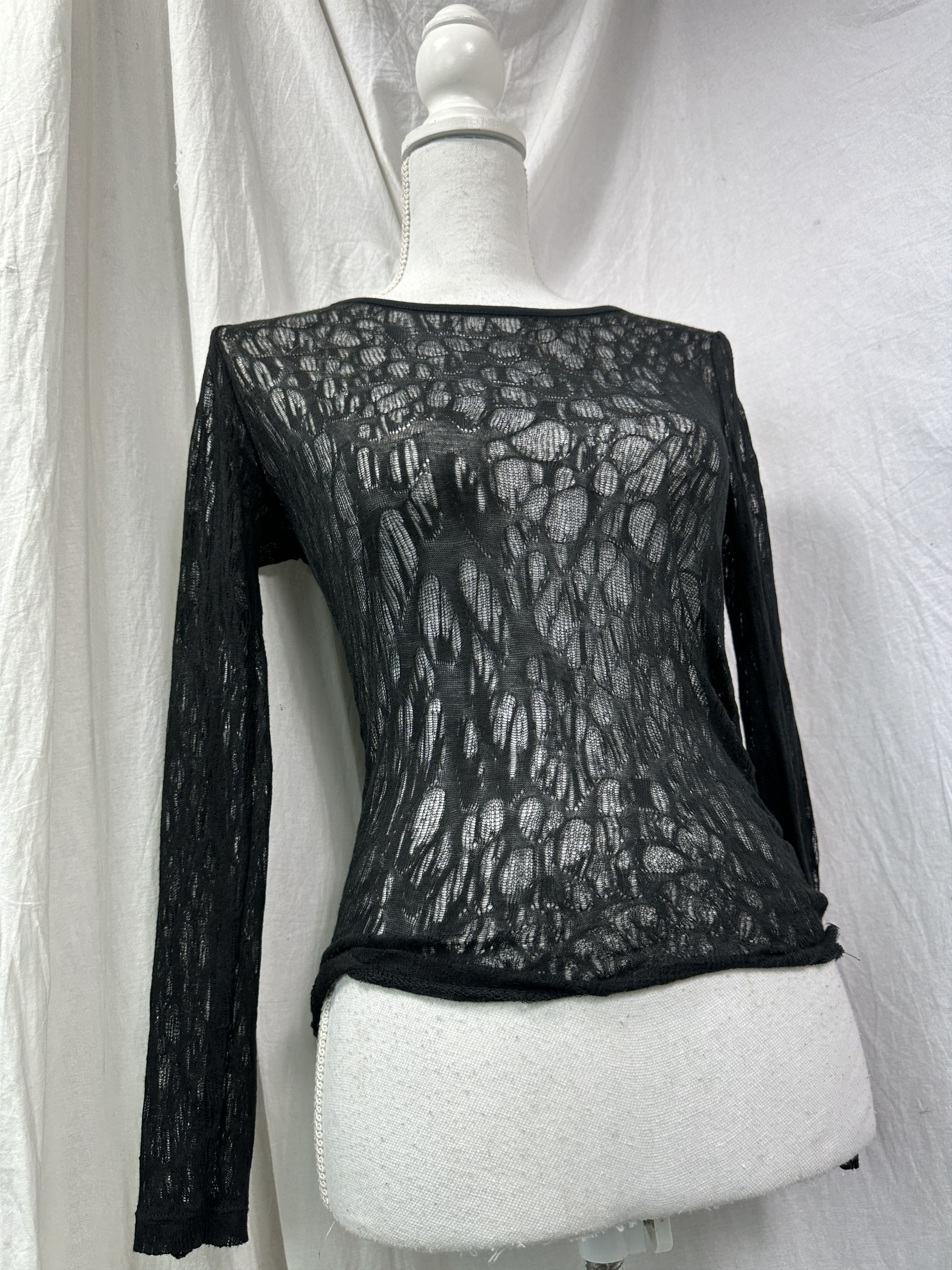 Vintage Vintage Avant Garde Grunge Sheer Spider Web Top 00s Size S / US 4 / IT 40 - 1 Thumbnail