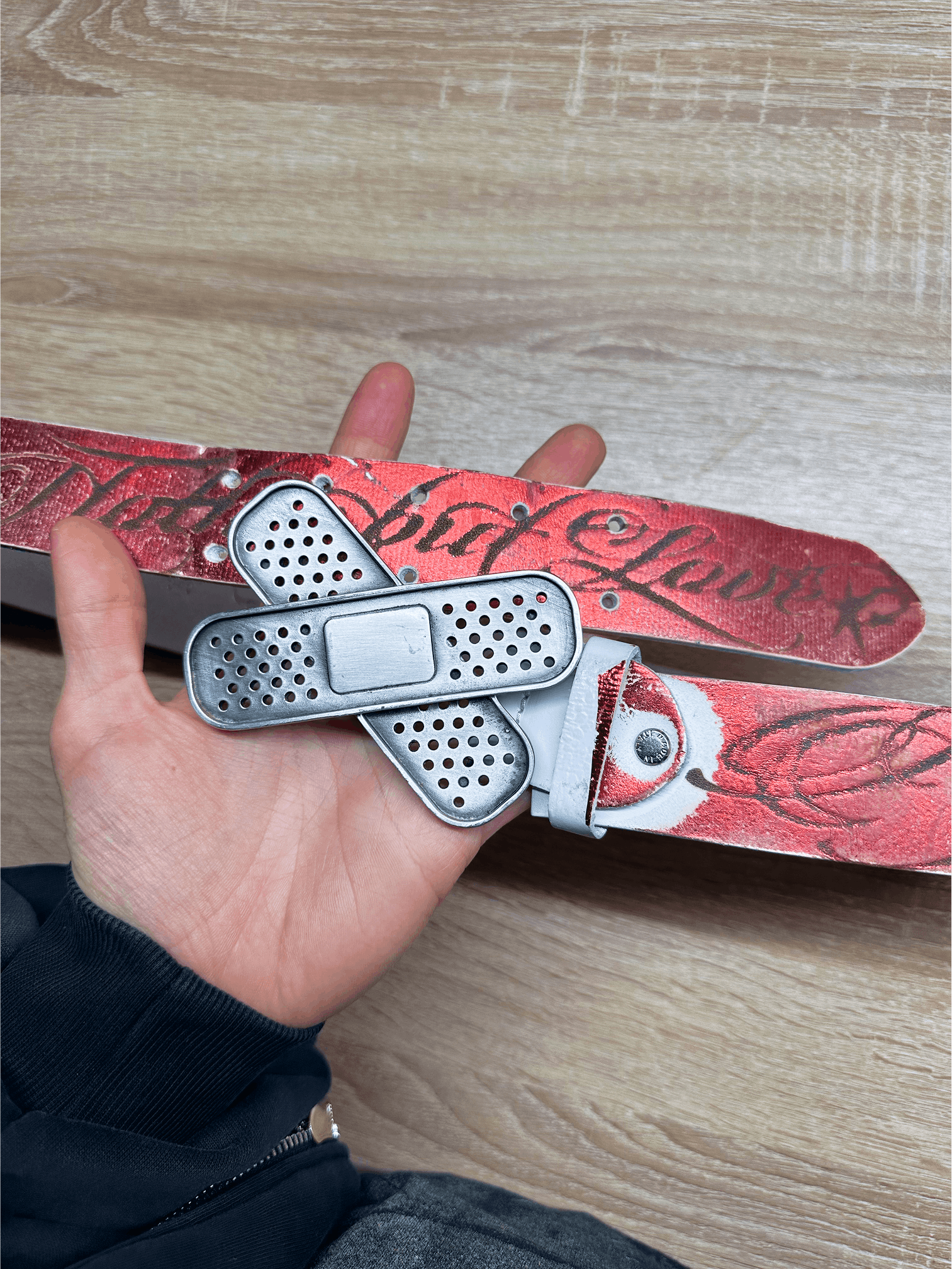 PDF PDF Channel Band Belt Red Size 38 - 3 Thumbnail