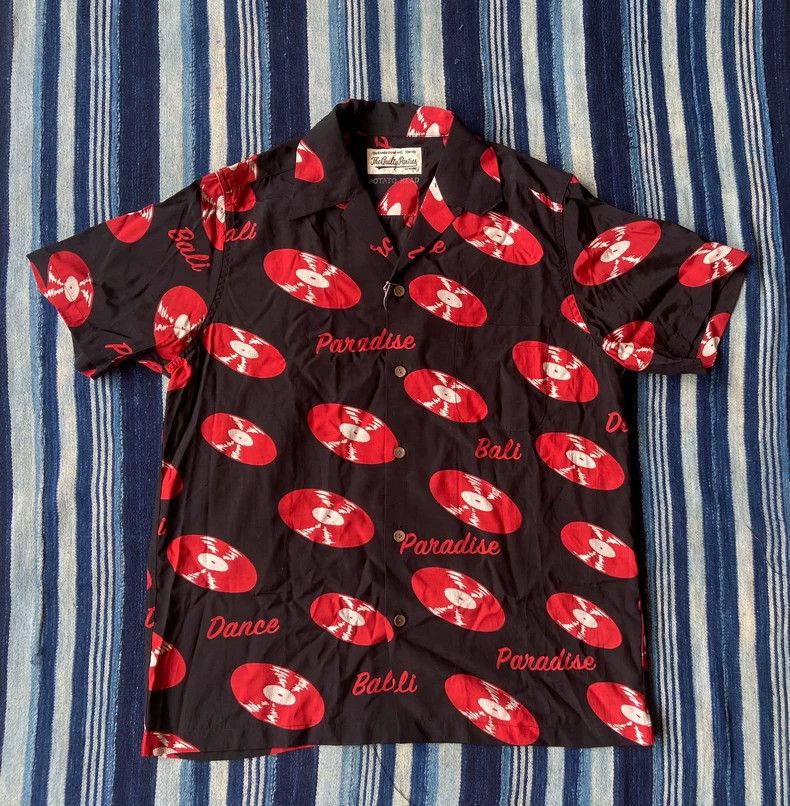 【希少】WACKO MARIA RECORDS HAWAIIAN SHIRT Wacko Maria Grey Records Hawaiian Shirt Wacko Maria